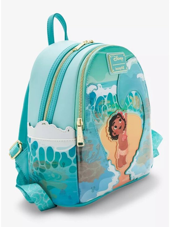 Loungefly Disney Young Moana Ocean Waves Mini Backpack and Wallet Set NWT main image 7